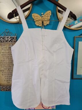 a new day White Button-Front Square Neck Tank Top